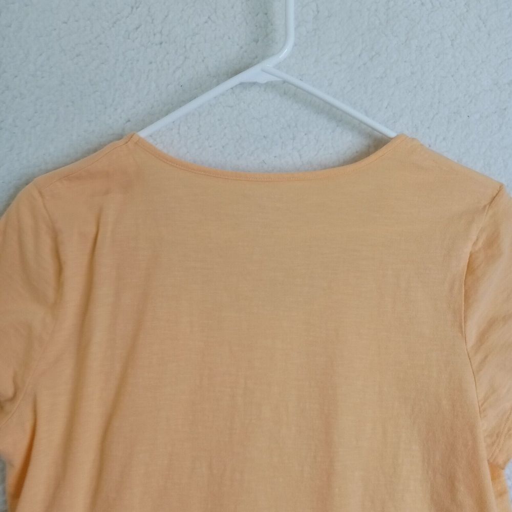 White Stag Blouse Womens Large Short Sleeve Orange Pullover Cotton - Picture 7 of 10
